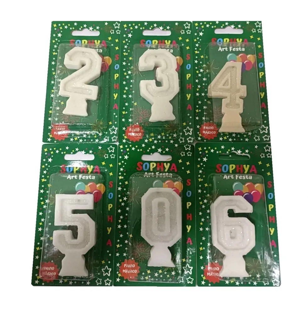 Vela Branca Com Glitter