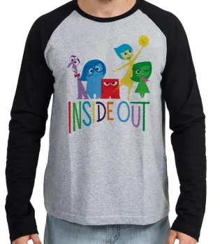 Camiseta manga longa Infantil ou Adulto Divertida mente disney pixar inside out - Foto 2