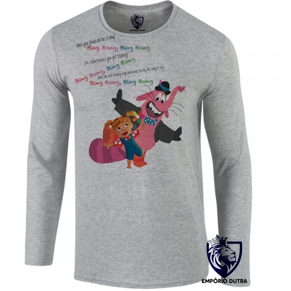 Camiseta manga longa Infantil ou Adulto Divertidamente Elefante Bing Bong Imagem