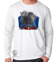 Camiseta manga longa Infantil ou Adulto Dumbo elefante - Foto 3