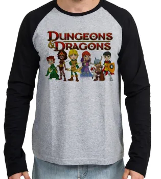 Camiseta manga longa Infantil ou Adulto Dungeons e Dragons caverna dragão - Foto 2