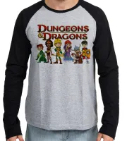 Camiseta manga longa Infantil ou Adulto Dungeons e Dragons caverna dragão - Foto 2