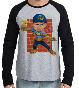 Camiseta manga longa Infantil ou Adulto Félix eu conserto detona ralph - Foto 2