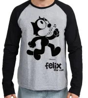 Camiseta manga longa Infantil ou Adulto Félix gato the cat gatinho - Foto 2