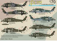 Decalque H-60 Blackhawk 1/48 Fcm 48070 Decal Plastimodelismo
