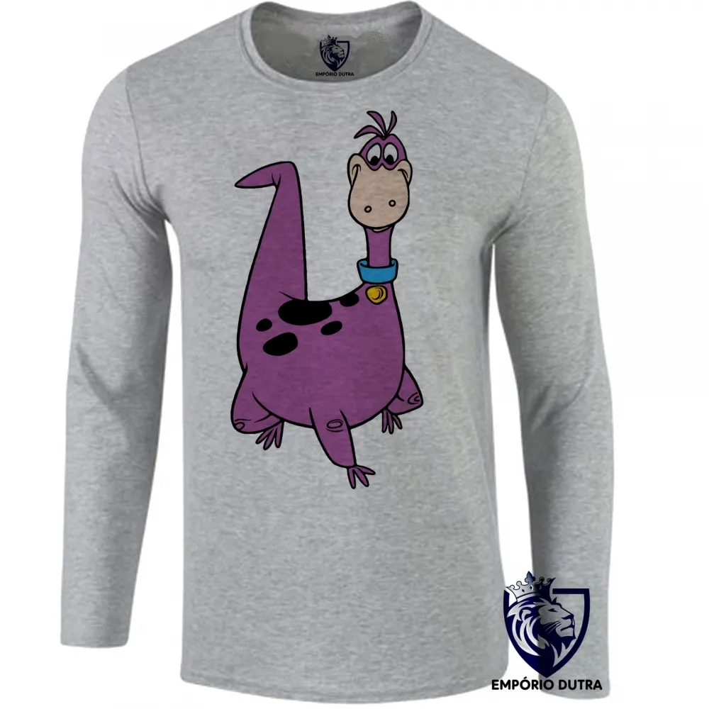 Camiseta manga longa Infantil ou Adulto flinstones the flintstones dino dinossauro Imagem