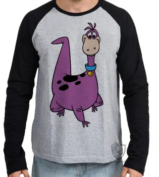 Camiseta manga longa Infantil ou Adulto flinstones the flintstones dino dinossauro - Foto 2
