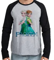 Camiseta manga longa Infantil ou Adulto Frozen Anna Elsa costas - Foto 2