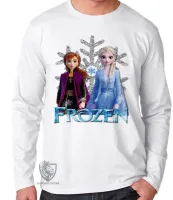 Camiseta manga longa Infantil ou Adulto Frozen Anna Elsa - Foto 3