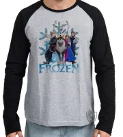 Camiseta manga longa Infantil ou Adulto Frozen floco neve todos - Foto 2