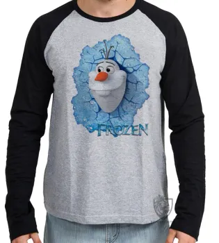 Camiseta manga longa Infantil ou Adulto Frozen Olaf boneco neve - Foto 2
