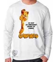 Camiseta manga longa Infantil ou Adulto Garfield me ame gato gordo - Foto 3