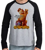 Camiseta manga longa Infantil ou Adulto Garfield não sou gordo gato - Foto 2