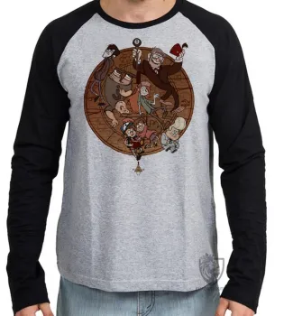 Camiseta manga longa Infantil ou Adulto Gravity Falls círculo todos - Foto 2