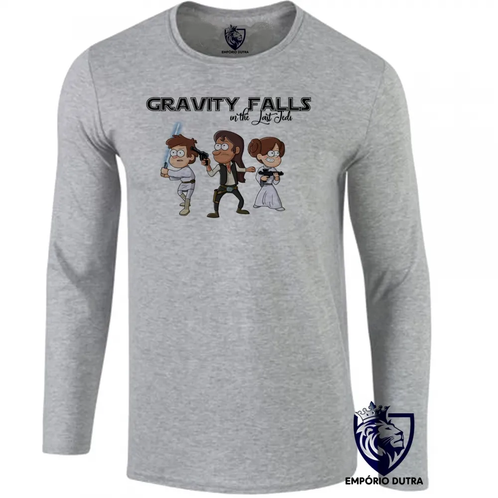 Camiseta manga longa Infantil ou Adulto Gravity Falls in the last Jedi Imagem
