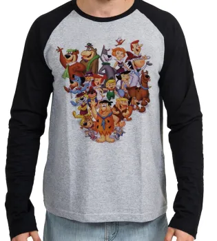 Camiseta manga longa Infantil ou Adulto Hanna Barbera personagens desenho - Foto 2