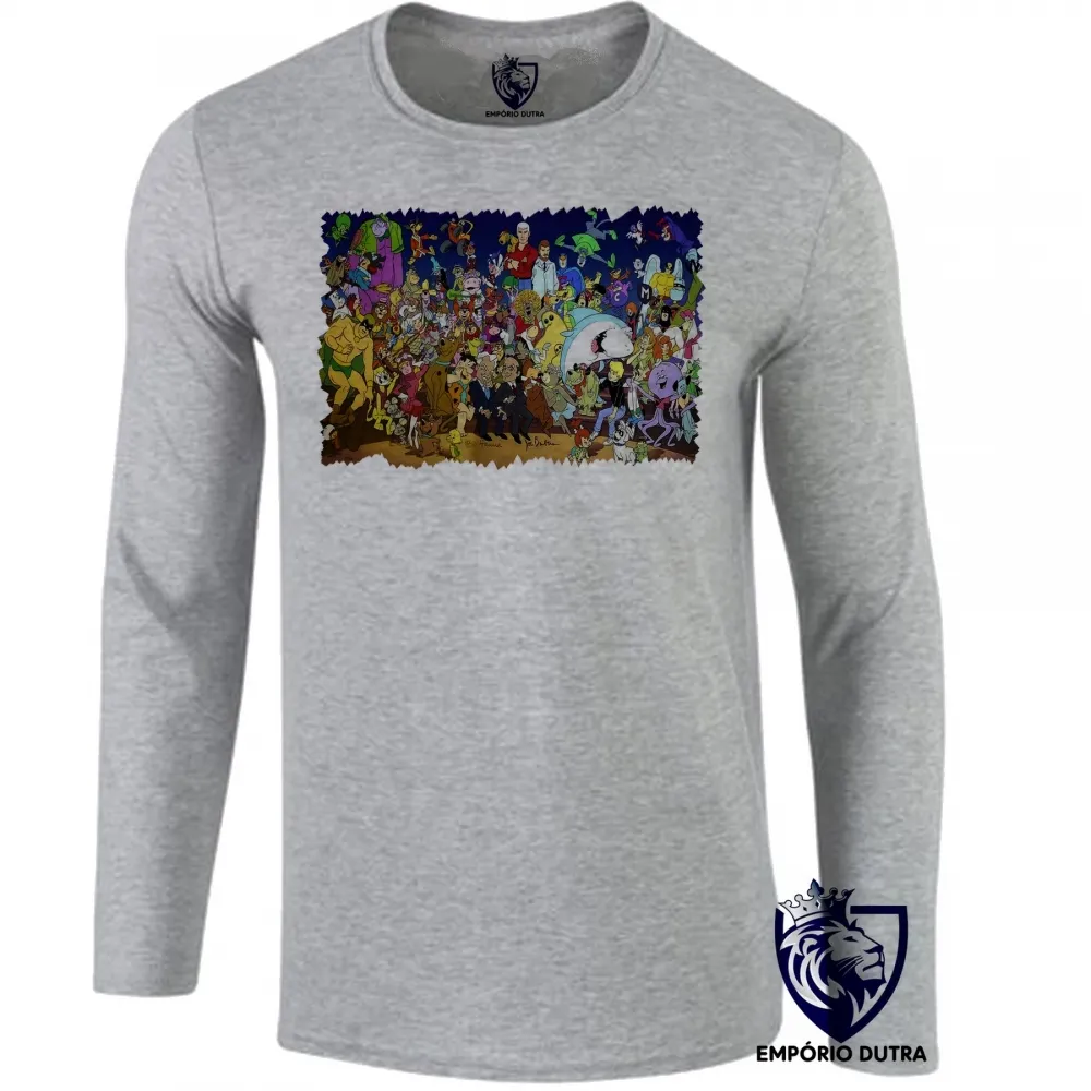 Camiseta manga longa Infantil ou Adulto hanna barbera scoob jonny flintstones penelope