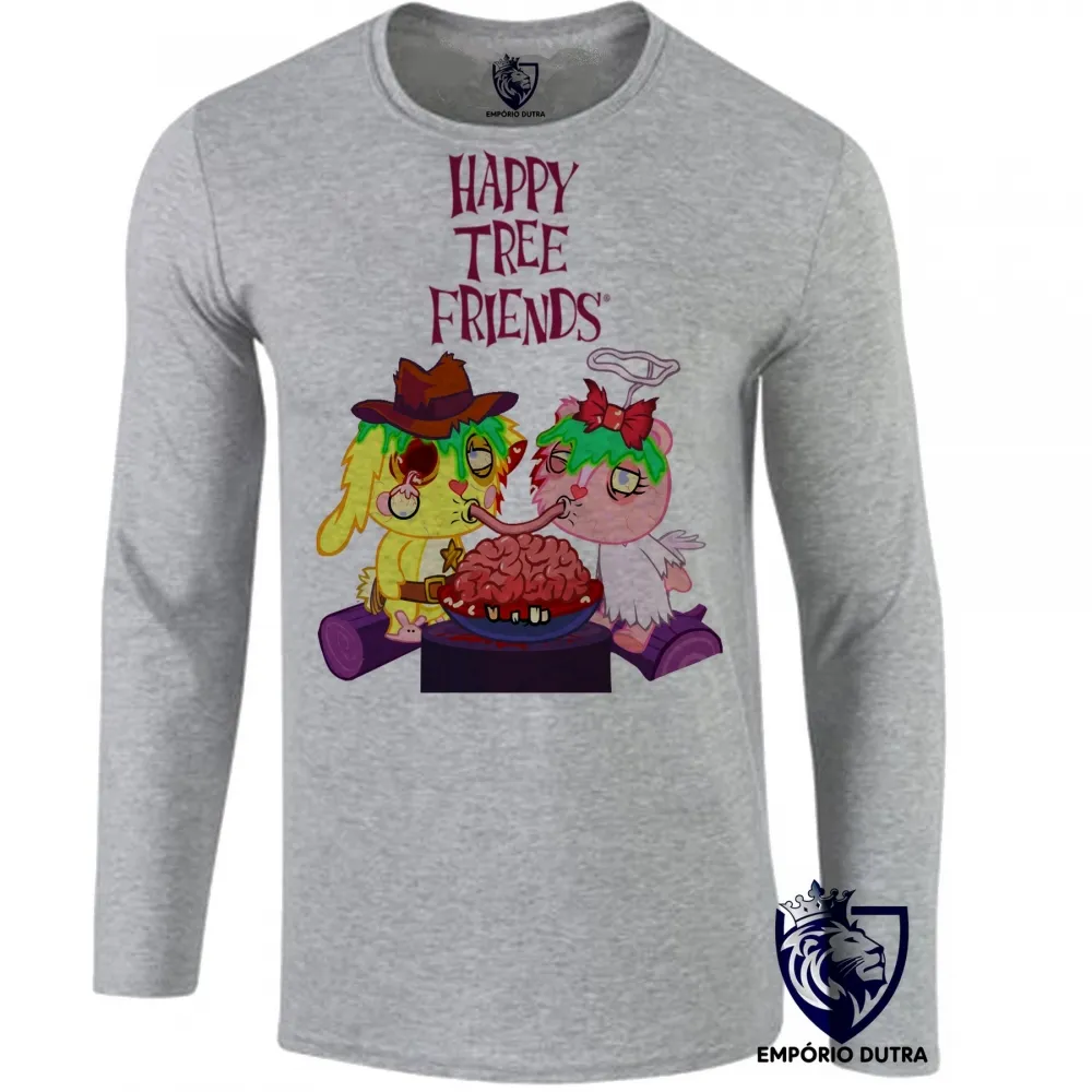 Camiseta manga longa Infantil ou Adulto Happy Tree Friends spaguetti