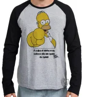 Camiseta manga longa Infantil ou Adulto Homer Simpsons culpa minha coloco ela em quem eu quiser - Foto 2
