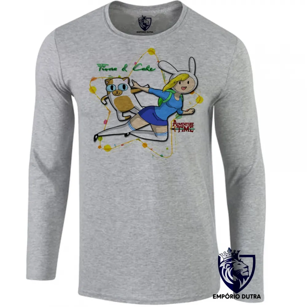 Camiseta manga longa Infantil ou Adulto Hora da Aventura Fiona Cake