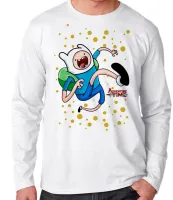 Camiseta manga longa Infantil ou Adulto Hora da Aventura Jake run cartoon - Foto 3