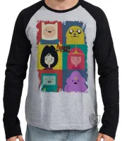 Camiseta manga longa Infantil ou Adulto Hora da Aventura quadrados - Foto 2