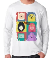 Camiseta manga longa Infantil ou Adulto Hora da Aventura quadrados - Foto 3