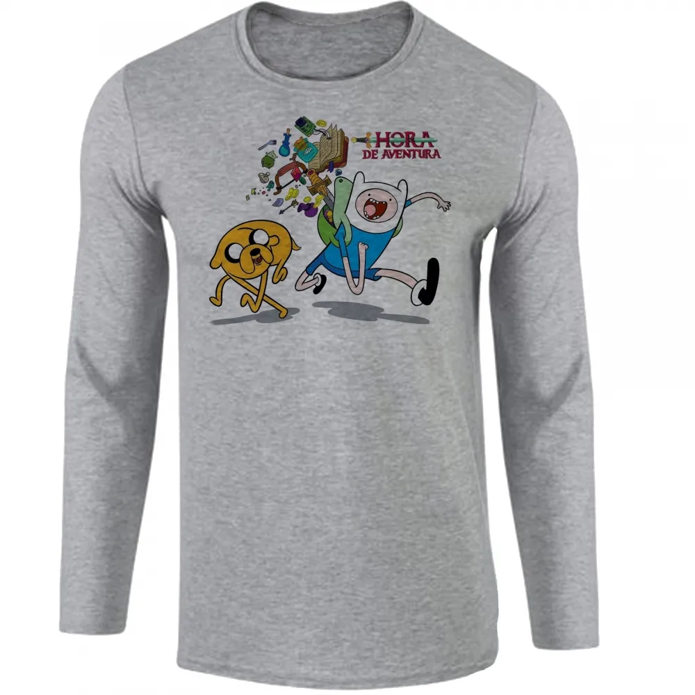 Camiseta manga longa Infantil ou Adulto hora de aventura adventure time