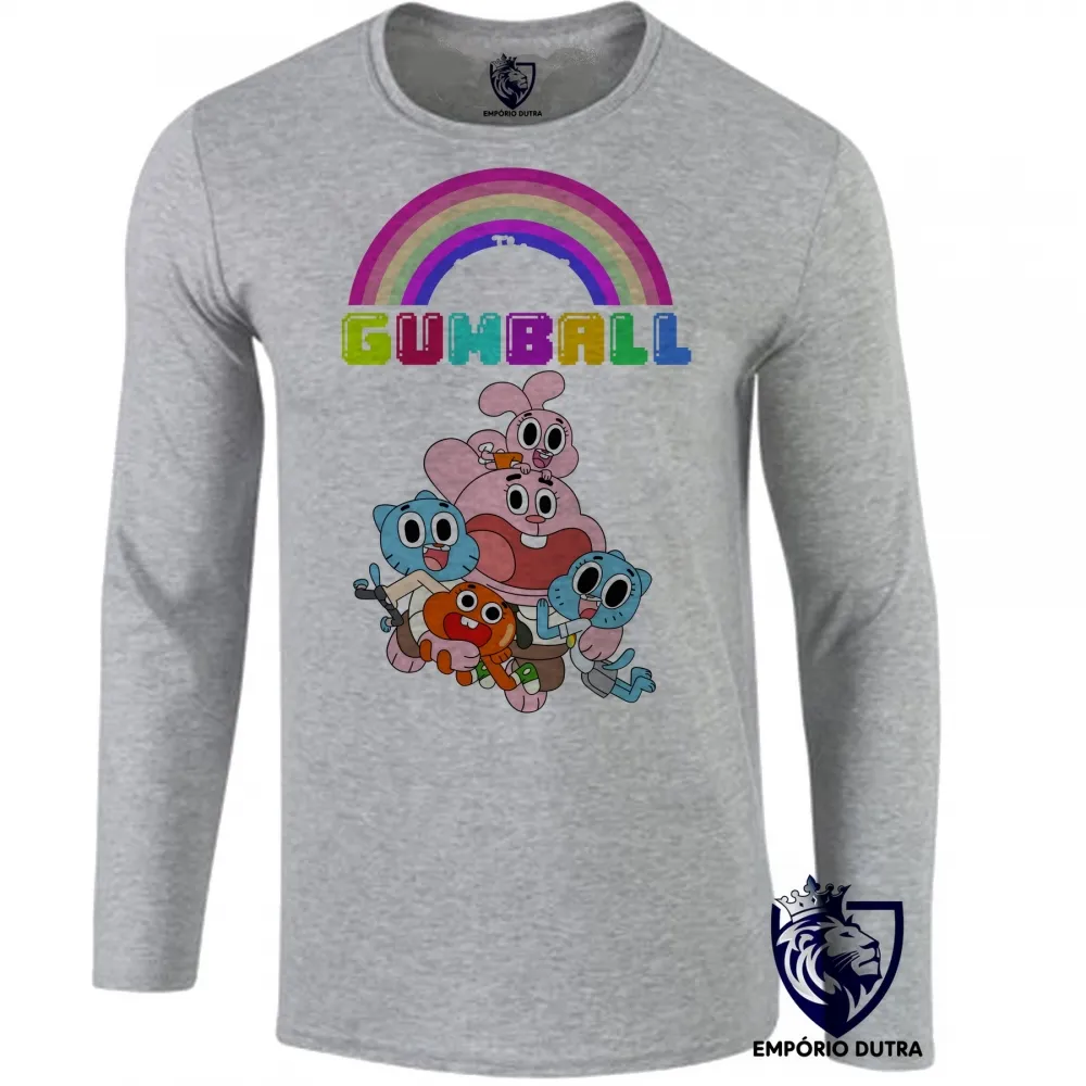 Camiseta manga longa Infantil ou Adulto incrivel mundo gumball