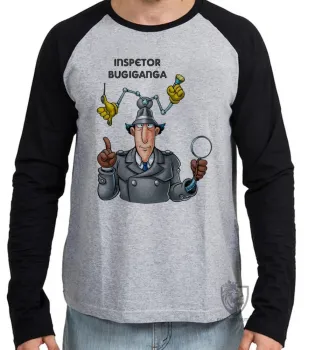 Camiseta manga longa Infantil ou Adulto Inspetor Bugiganga detetive desenho antigo - Foto 2