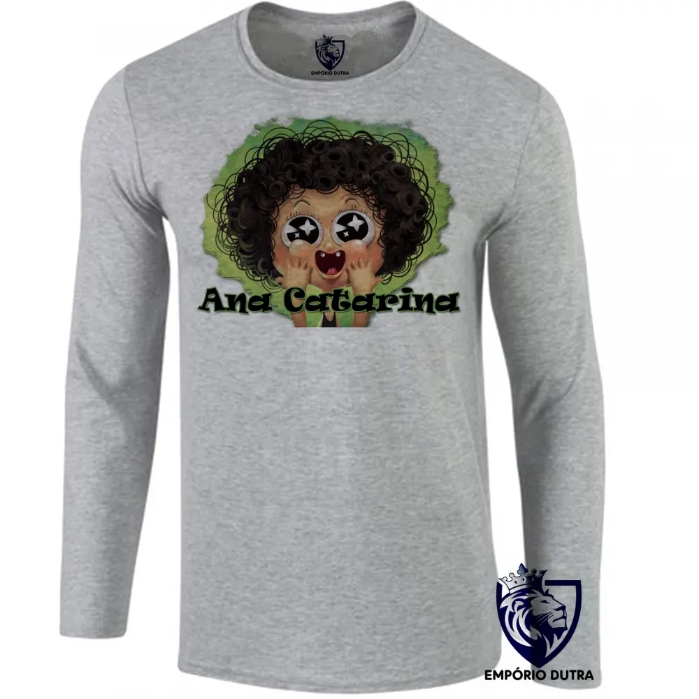 Camiseta manga longa Infantil ou Adulto Irmão do Jorel Ana Catarina