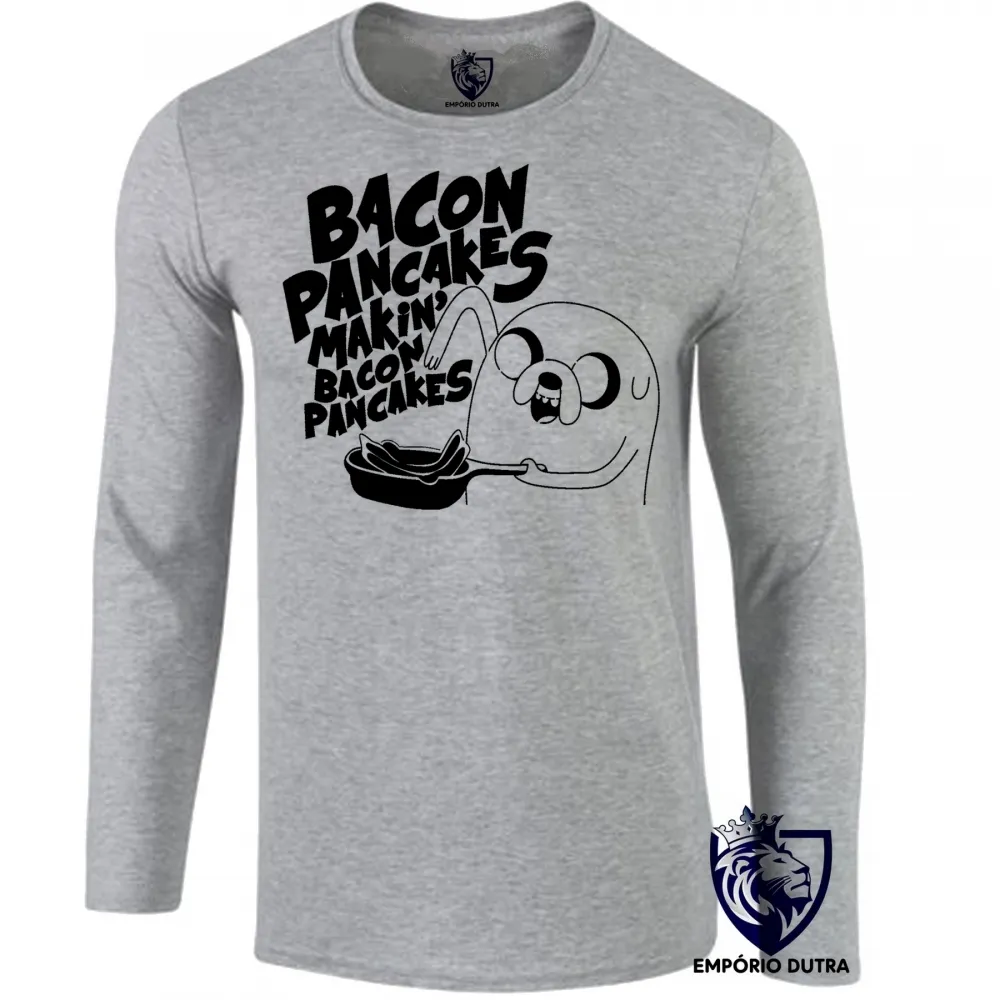 Camiseta manga longa Infantil ou Adulto Jake Hora da Aventura pancakes