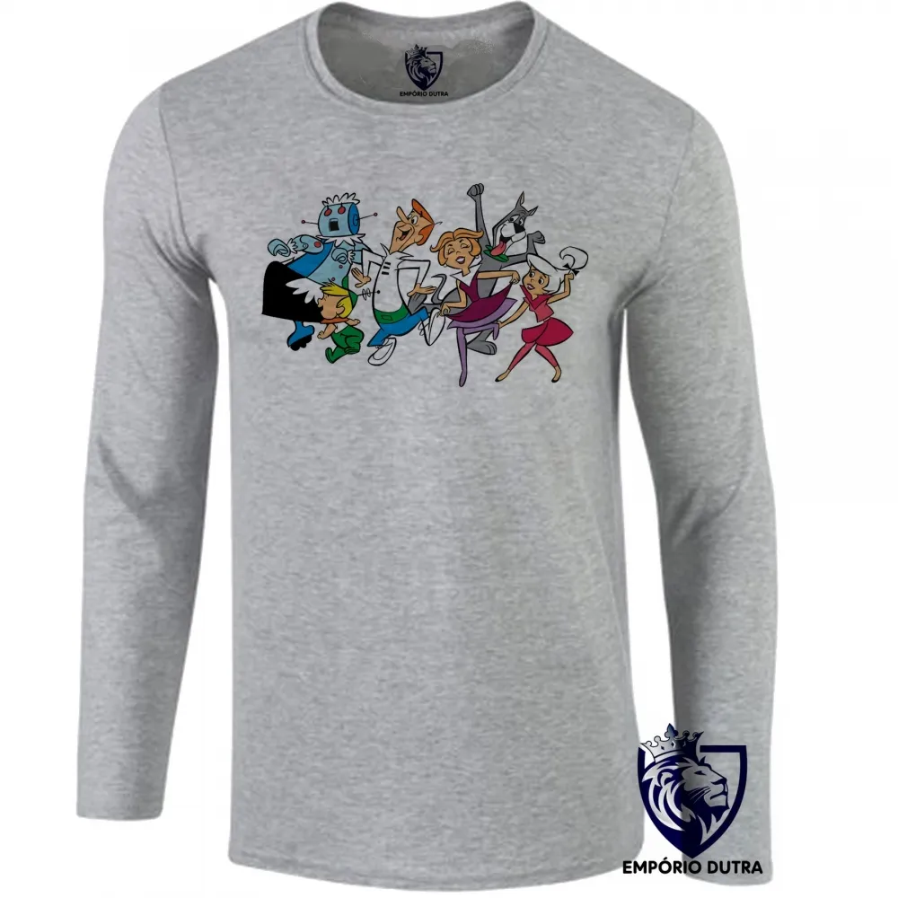Camiseta manga longa Infantil ou Adulto jetsons desenho antigo hanna barbera retro Imagem