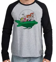 Camiseta manga longa Infantil ou Adulto Jetsons nave desenho antigo hanna barbera - Foto 2
