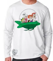 Camiseta manga longa Infantil ou Adulto Jetsons nave desenho antigo hanna barbera - Foto 3