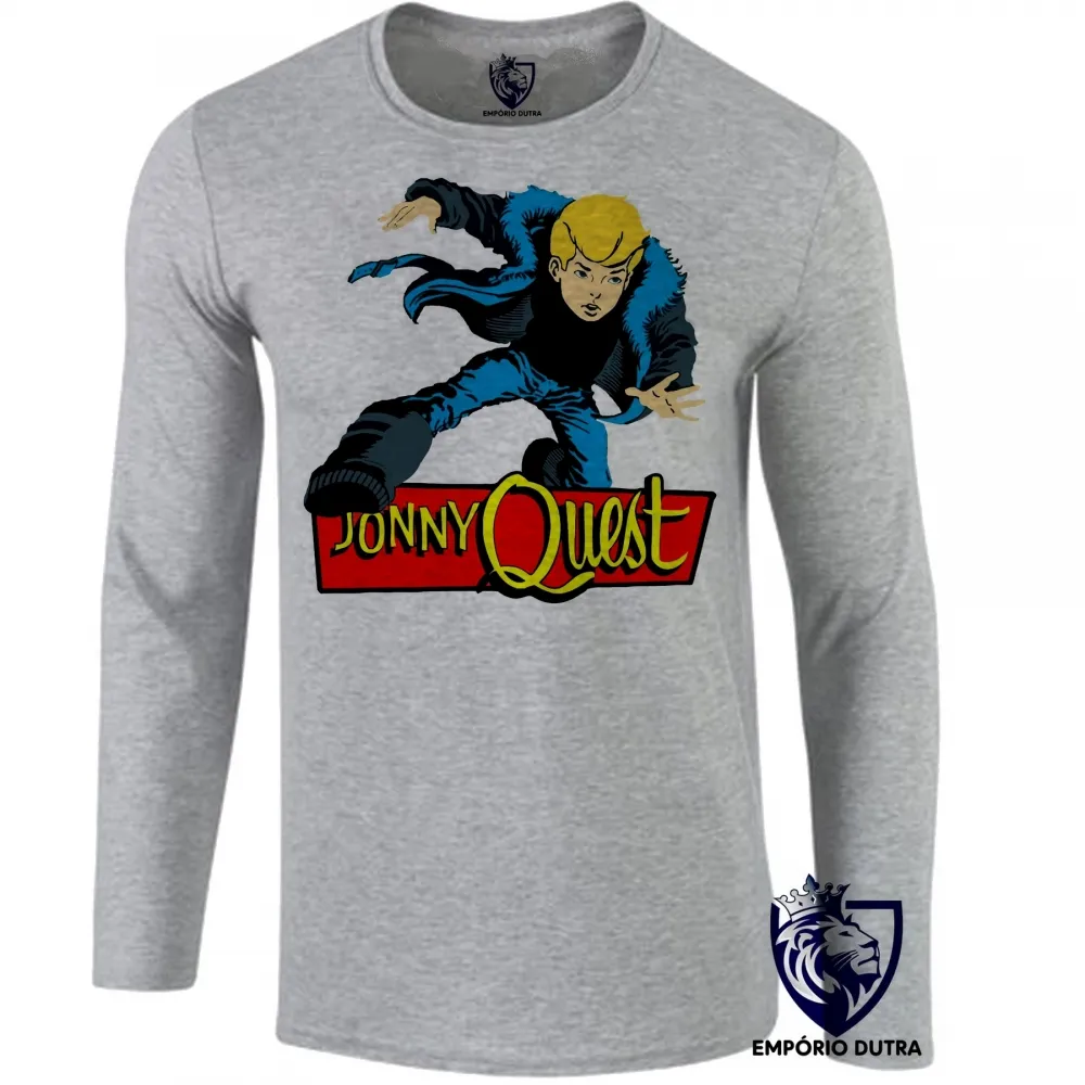 Camiseta manga longa Infantil ou Adulto jonny quest desenho antigo hanna barbera