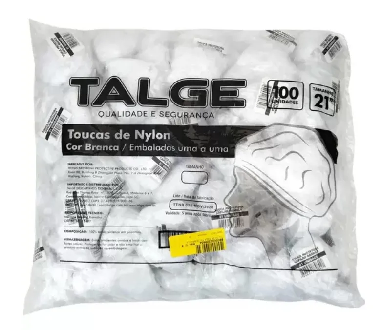 Touca Rede Branca Talge C/100