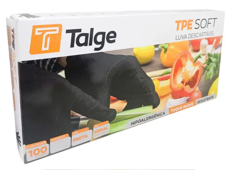 Luva Soft G Preta Talge C/100