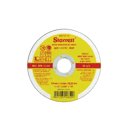 Disco de Corte Inox 4.1/2x1.00x22mm STARRET