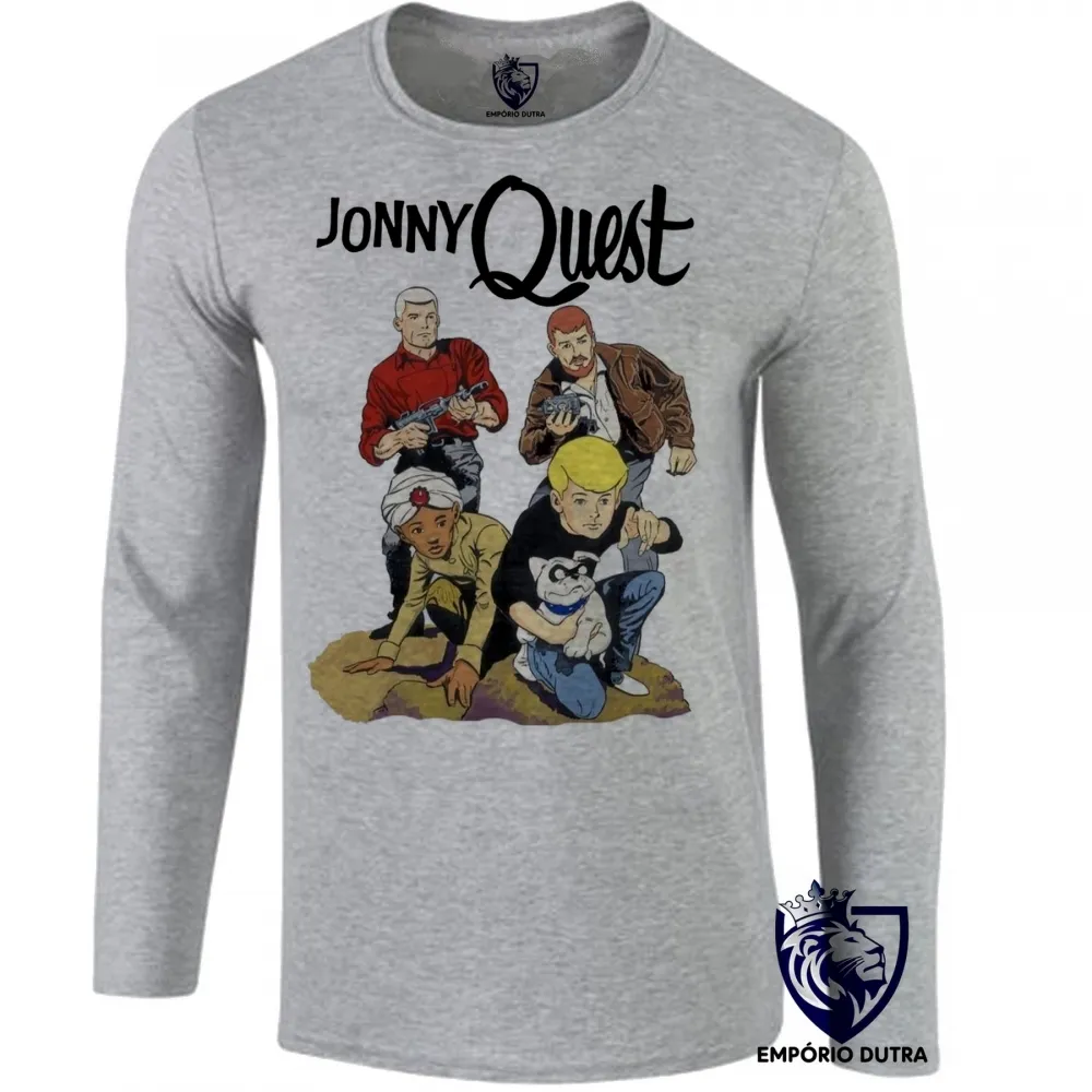 Camiseta manga longa Infantil ou Adulto jonny quest desenho antigo hanna barbera aventura Imagem
