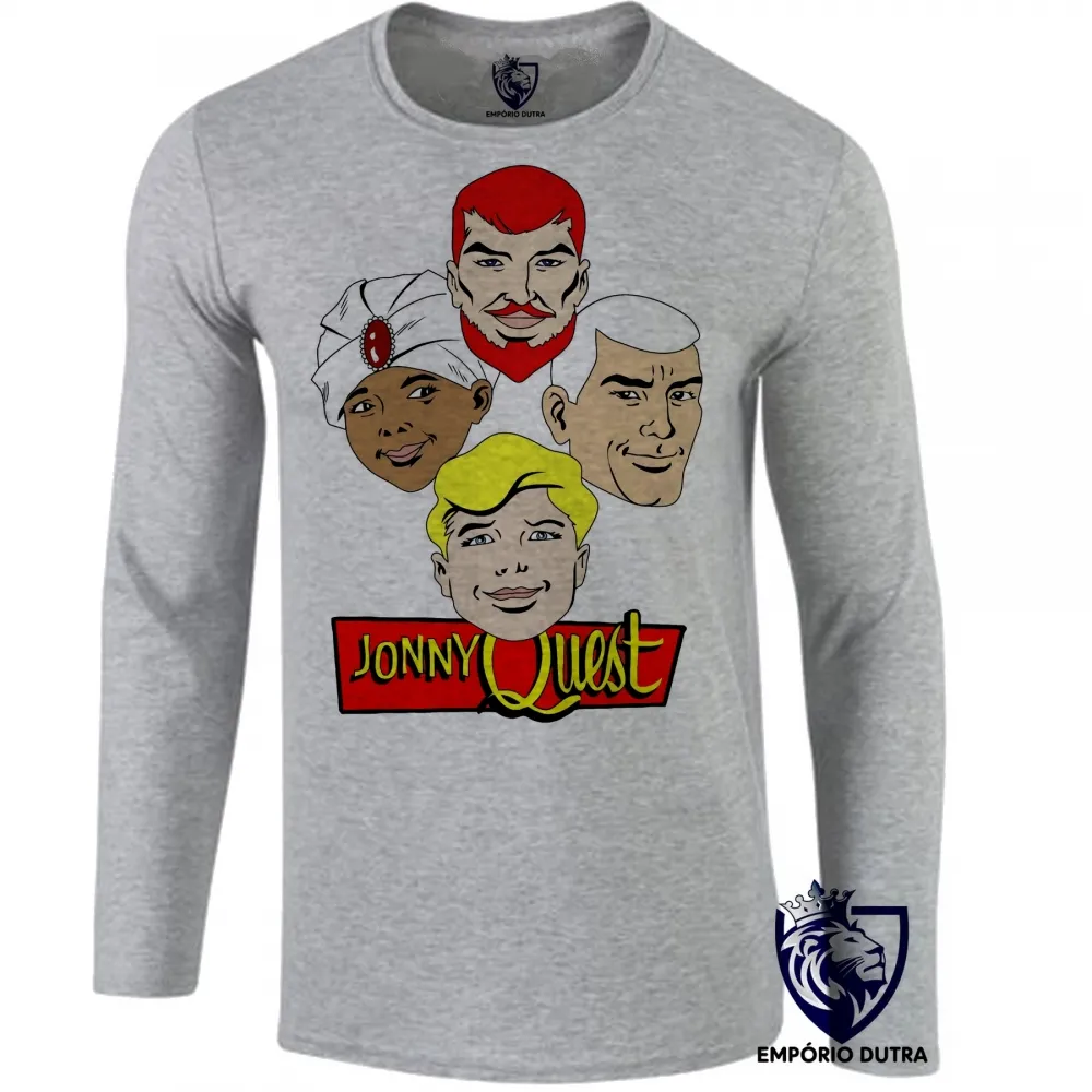 Camiseta manga longa Infantil ou Adulto jonny quest desenho retrô antigo hanna barbera Imagem
