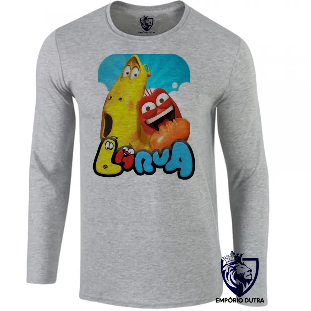 Camiseta manga longa Infantil ou Adulto Larvas engraçadas youtube