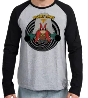 Camiseta manga longa Infantil ou Adulto Looney Tunes Eufrazino arma - Foto 2