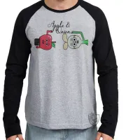 Camiseta manga longa Infantil ou Adulto Maçã e Cebola desenho animado - Foto 2
