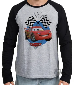 Camiseta manga longa Infantil ou Adulto McQueen cars carros desenho - Foto 2