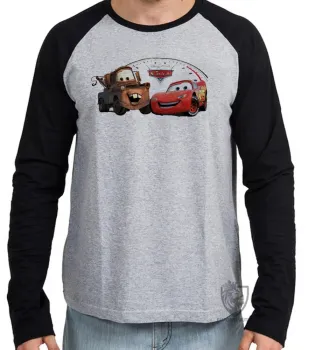 Camiseta manga longa Infantil ou Adulto McQueen Mate cars carros - Foto 2