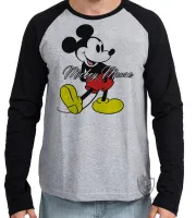 Camiseta manga longa Infantil ou Adulto Mickey Mouse antigo Disney - Foto 2
