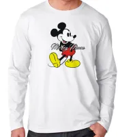 Camiseta manga longa Infantil ou Adulto Mickey Mouse antigo Disney - Foto 3
