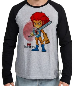 Camiseta manga longa Infantil ou Adulto Thundercats Lion leão gato cat - Foto 2