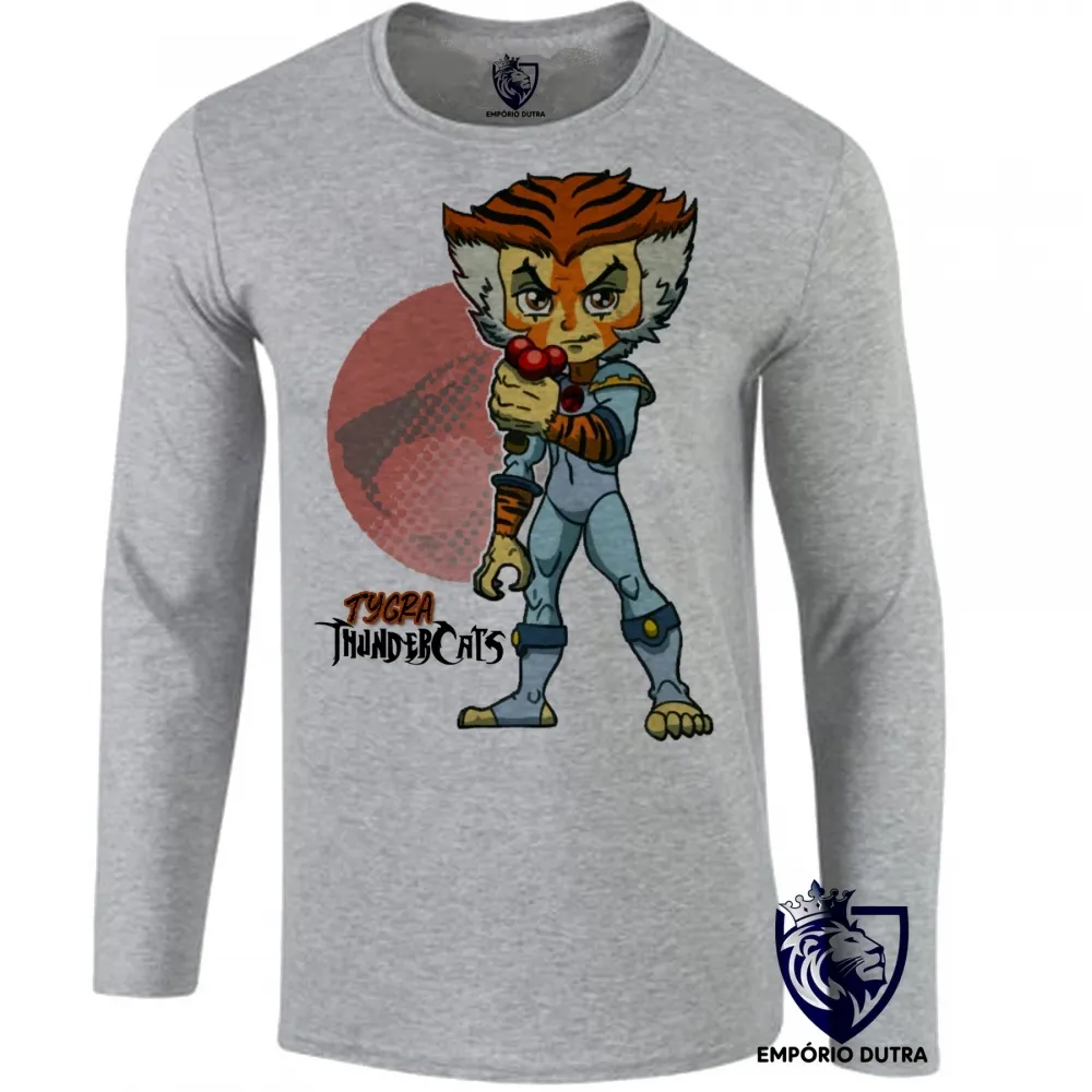 Camiseta manga longa Infantil ou Adulto Thundercats Tygra tigre gato cat